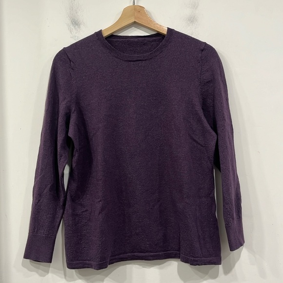 Merino Wool Purple Plum Crewneck Pullover Sweater S/M - Picture 2 of 9